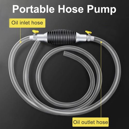 Pompe manuelle de transfert carburant avec tuyau PVC transparent