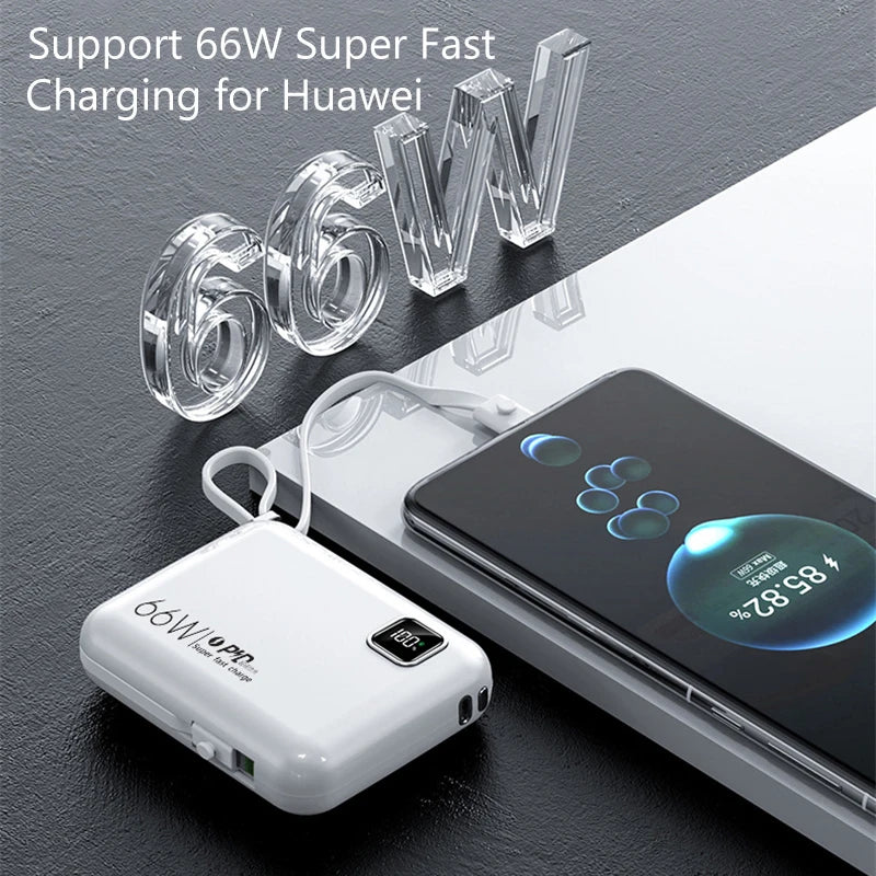 Banque de Puissance Ultra-rapide 66W 10000mAh avec Câble USB C - Chargez Vos Appareils en un Instant!