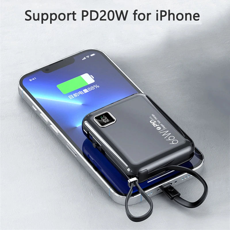 Banque de Puissance Ultra-rapide 66W 10000mAh avec Câble USB C - Chargez Vos Appareils en un Instant!