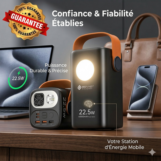 POWERBANK 60000mAh 22.5W avec Torche Intégrée