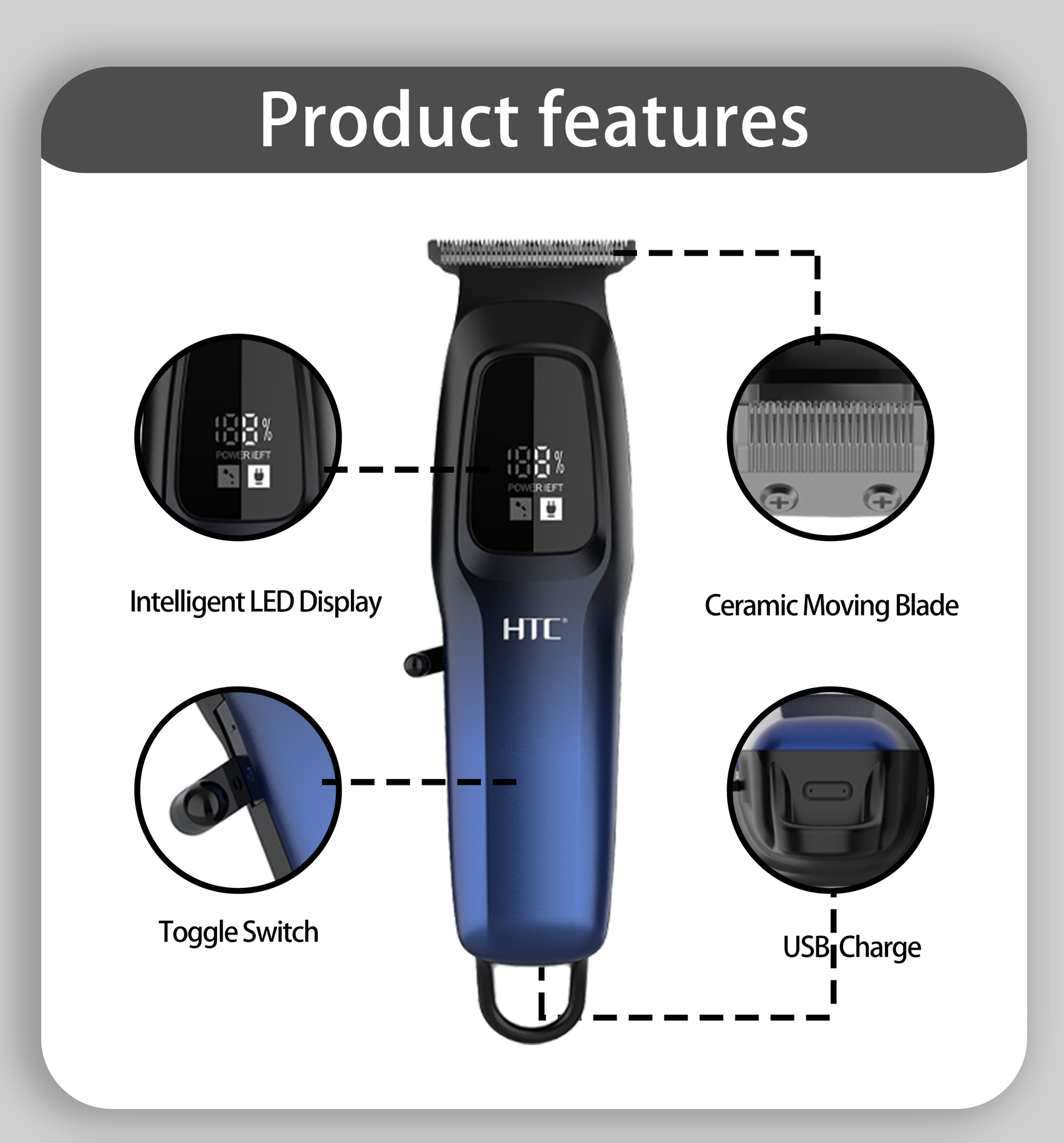 Tondeuse Zero‑Cut : détails lame T‑Blade pour contours précis