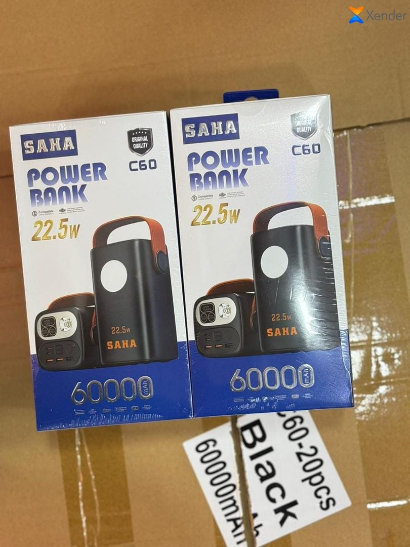 POWERBANK 60000mAh 22.5W avec Torche Intégrée