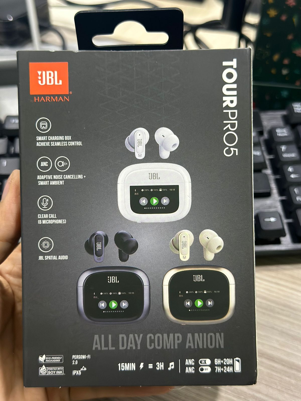 JBL Tour Pro 5 — Écouteurs Bluetooth avec Écran Tactile